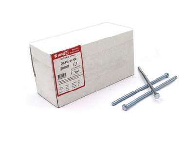 Болт M6 х 150 DIN 933 Квадра 6 гр. головa, цинк, кл. 8.8 коp. 50 шт.