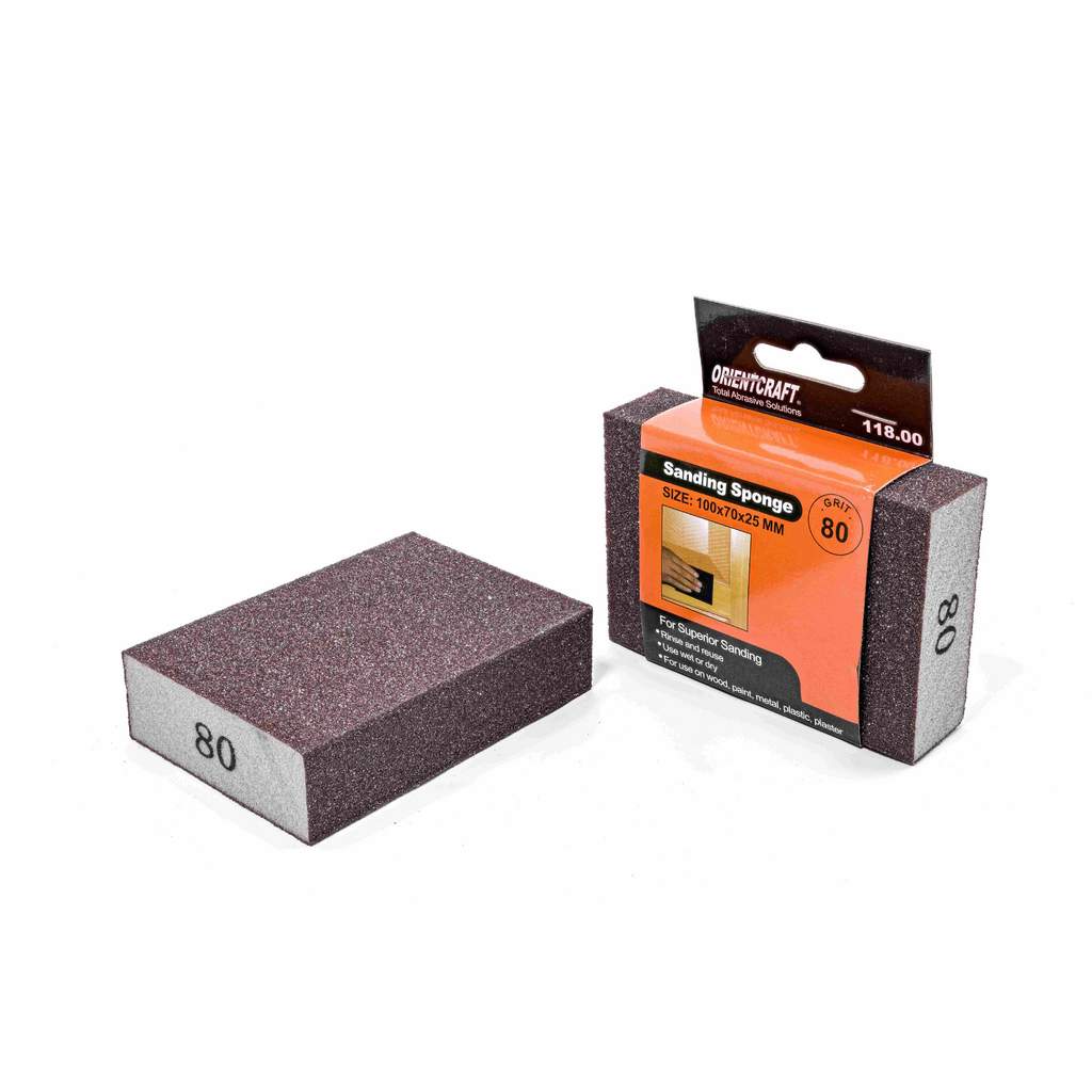 Губка шлифовальнaя Craftmate 100x70х25 мм, P80, уп. 1 шт.