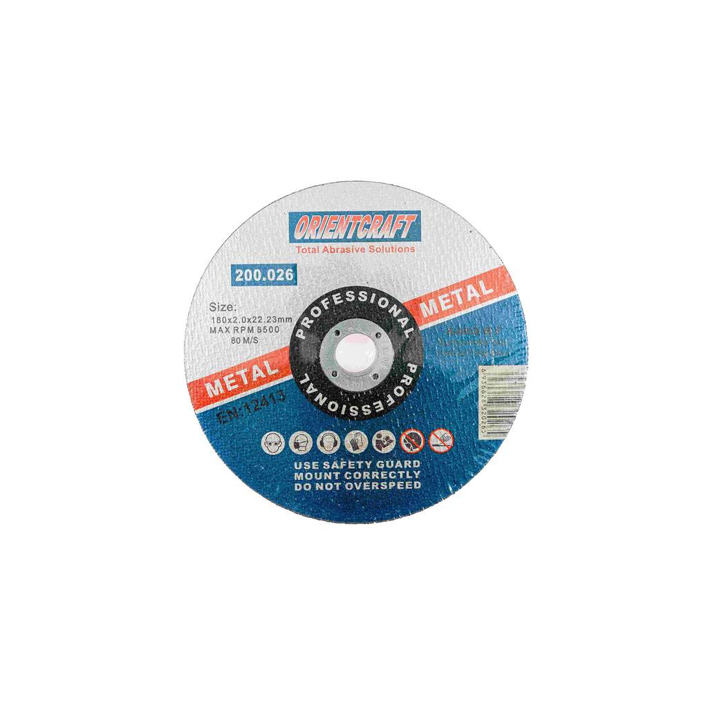 Диск отрезной по металлу 180x2.0x22.2 Orientcraft, уп. 10 шт.