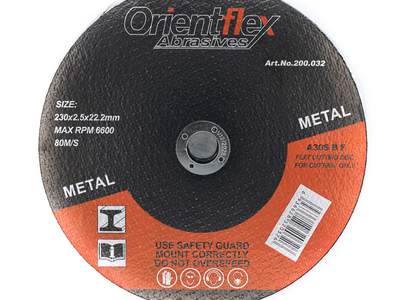 Диск отрезной по металлу 230 x 2.5 x 22.2 OrientFLEX, уп. 10 шт.