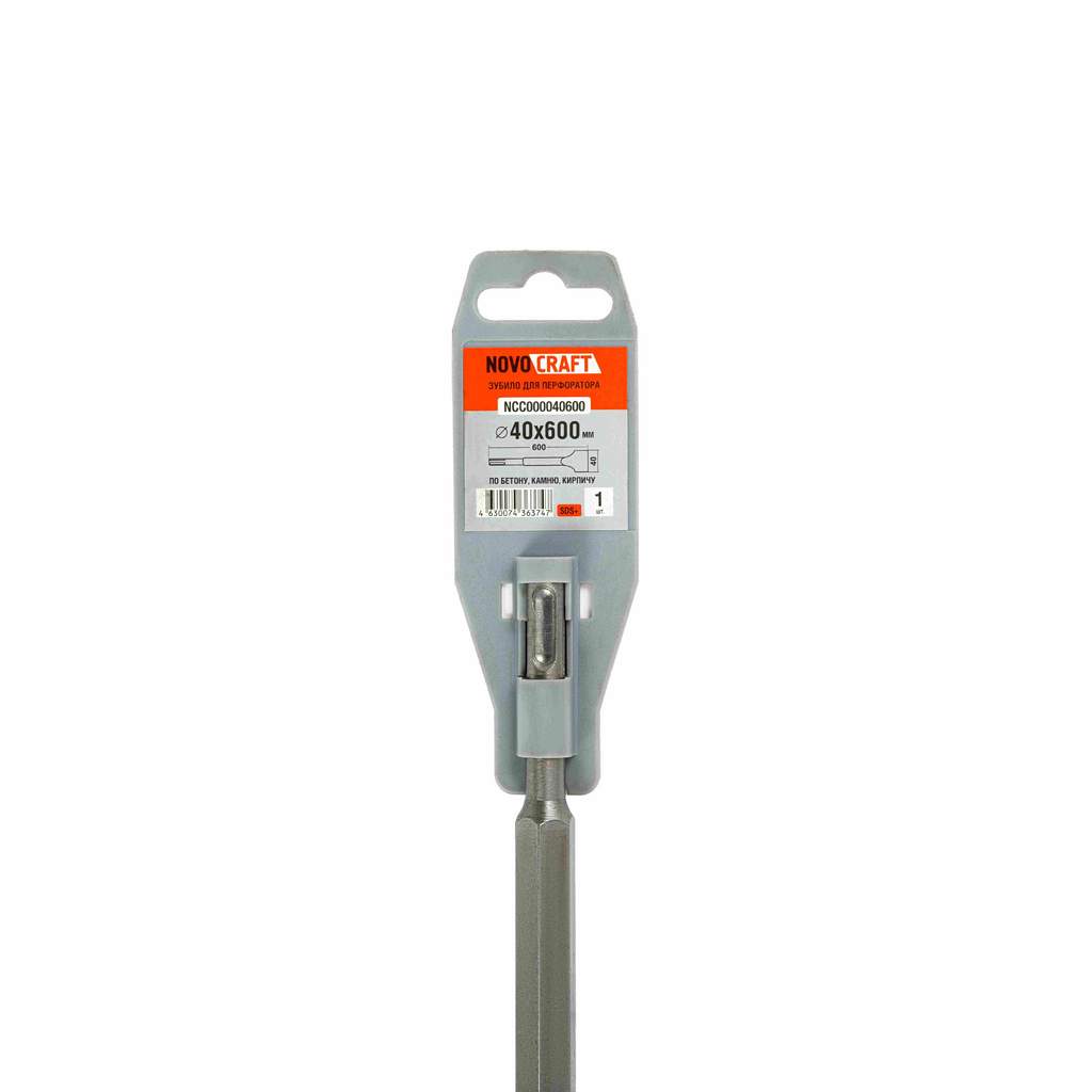 Зубило плоское sds plus Novocraft Extra Long 40 x 600 мм, широкое, для перфоратора