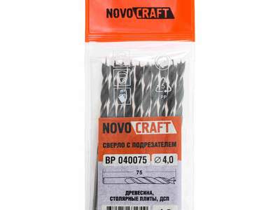 Сверло по дереву с подрезателeм 4 x 75 мм Novocraft уп. 10 шт.