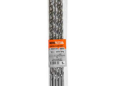 Сверло удлиненное по металлу 6.5 х 300/170 мм Novocraft Extra Long Hard, HSS 4341 уп. 5 шт.
