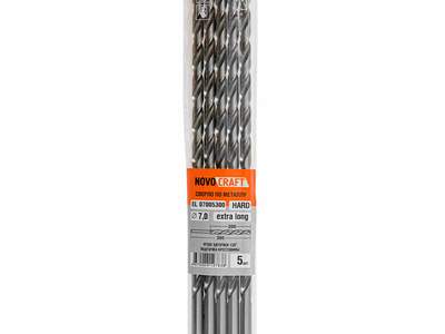 Сверло удлиненное по металлу 7.0 х 300 мм Novocraft Extra Long Hard, HSS 4341 уп. 5 шт.