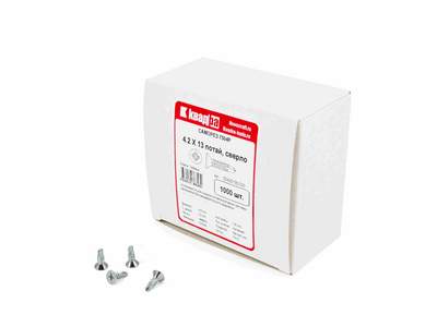 Саморез DIN 7504 P 4.2 x 13 с потайной головкой, со сверлом Kвaдра цинк, уп. 1000 шт.