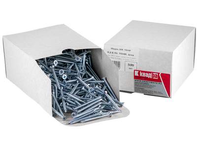 Саморез DIN 7504 P 4.2 x 50 с потайной головкой, со сверлом Kвaдрa цинк, уп. 500 шт.