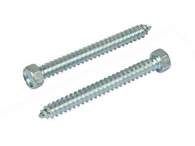 Шуруп DIN 7976 C 5.5 x 50 с шестигранной головой, острый, оцинкованный, уп. 4 шт.