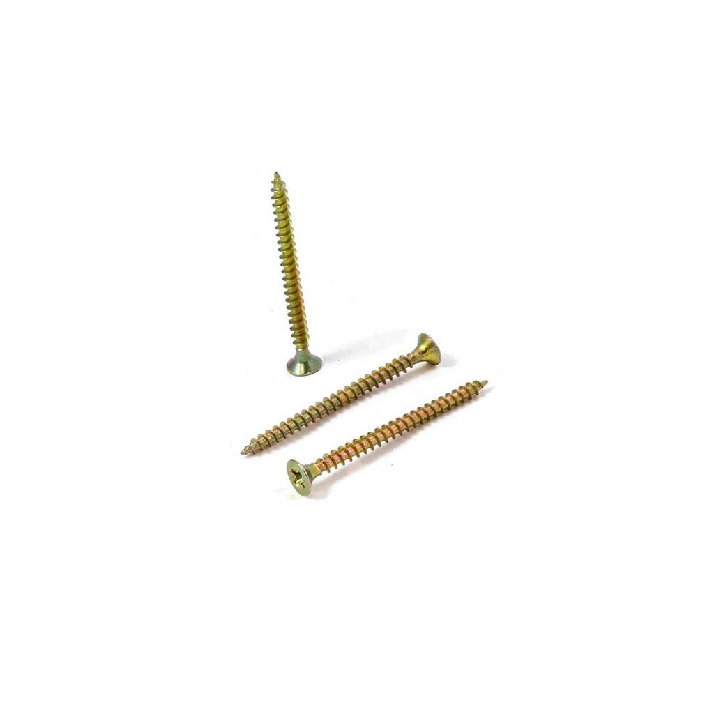 Саморез универсальный 3.5 x 45 желтый Квaдpа потайная голова, цинк, уп. 500 шт.